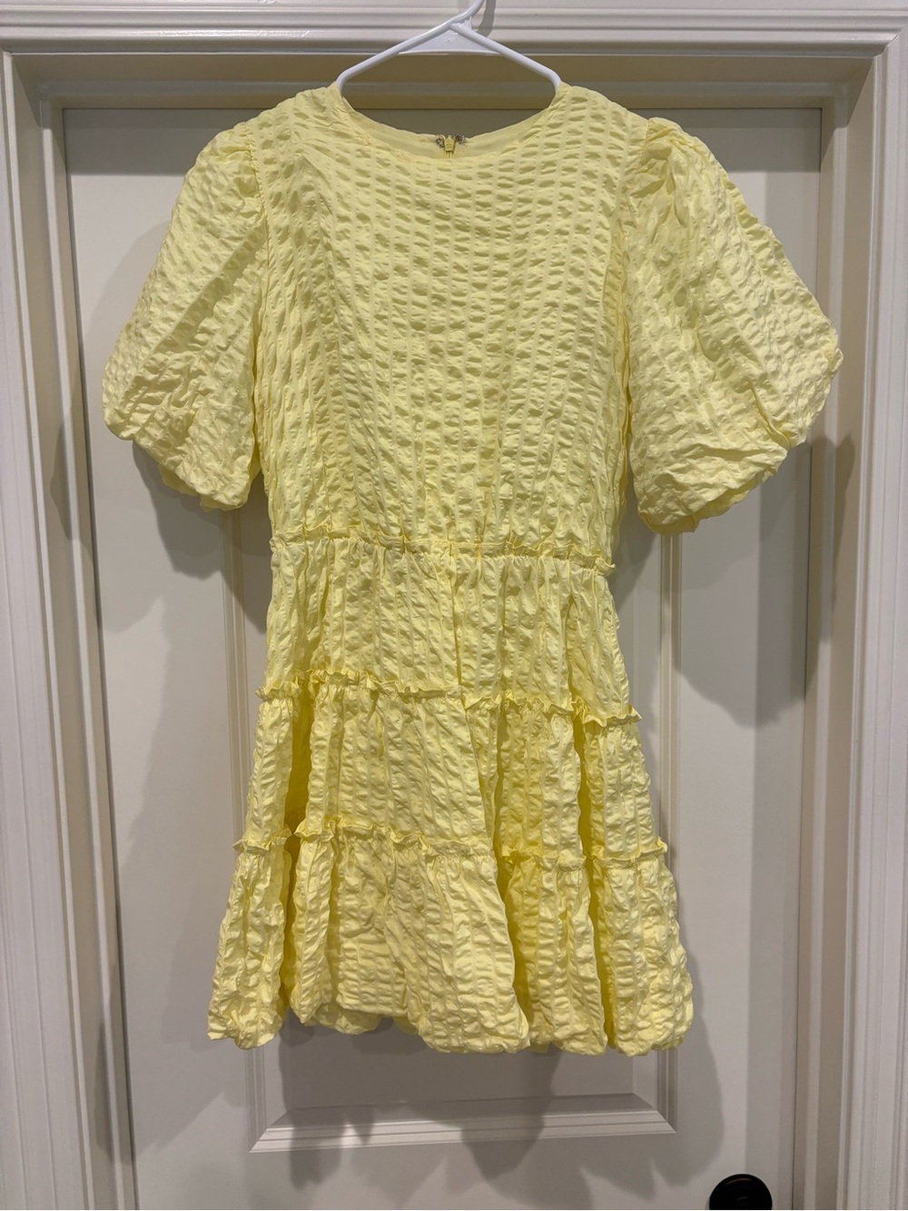 Storia Pale Yellow Textured Dress